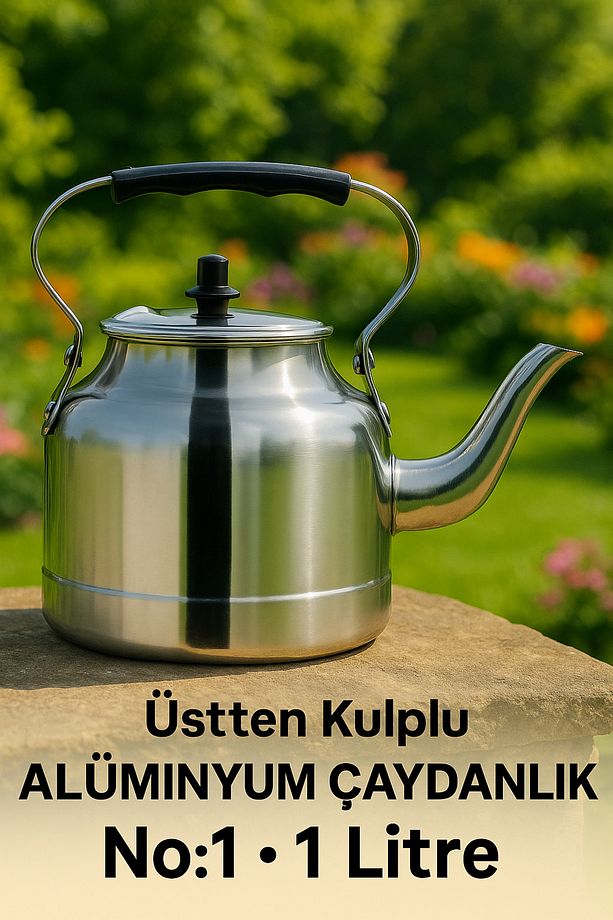 Üstten Kulplu Alüminyum Çaydanlık No:1 | 1 Litre Hafif ve Ateşe Dayanıklı - 4