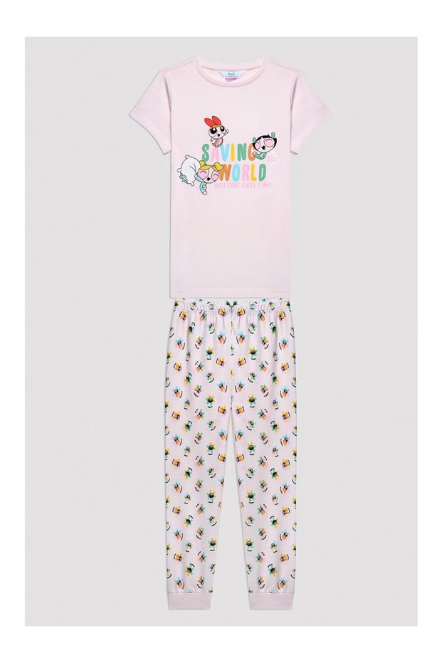 Powerpuff Girs Girls Short Sleeve Pajamas Set