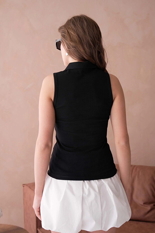 Polo Yaka Kolsuz Basic T-Shirt - 5