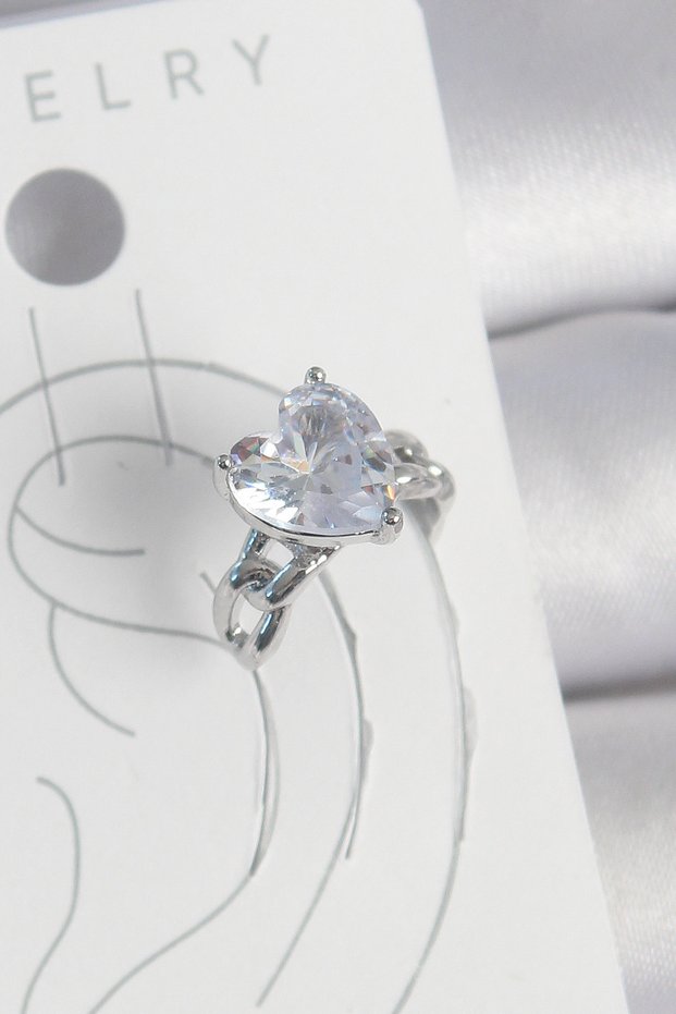 Brass Silver Color Zircon Stone Heart Model Women's Cartilage Earrings Sl11820