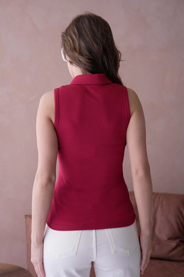 Polo Yaka Kolsuz Basic T-Shirt - 2