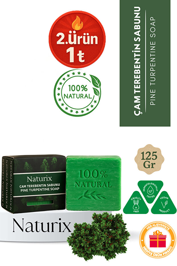 Pine Turpentine Soap 125 Gr | Purifying and Refreshing Skin Cleansing