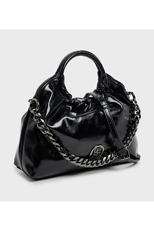 حقيبة يد سوداء صلبة - 3