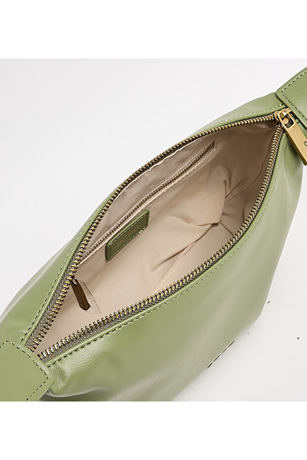 حقيبة يد خضراء صلبة - 6