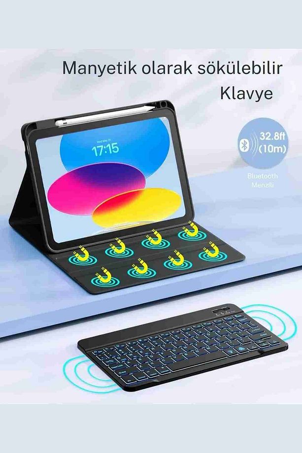 Galaxy Tab A9 Plus Uyumlu X210/X215/X216/X218 Klavyeli Tablet Kılıfı - 2