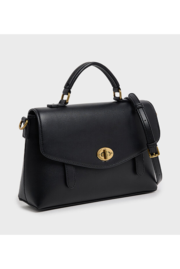 حقيبة يد سوداء صلبة - 2