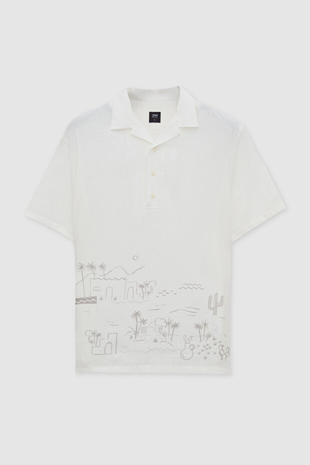 Relaxed Beyaz Gömlek - 5