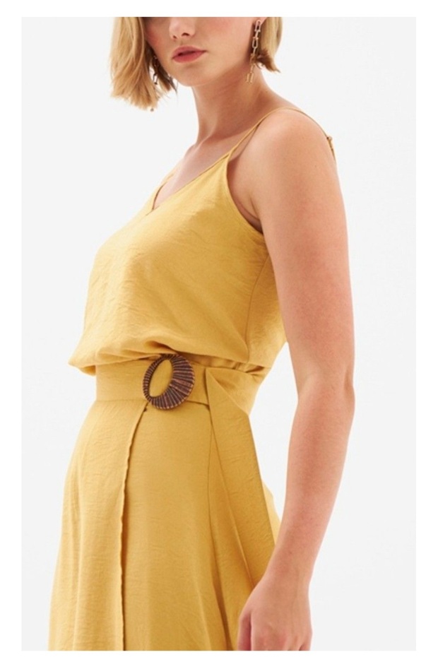 Safran askılı bluz - 2