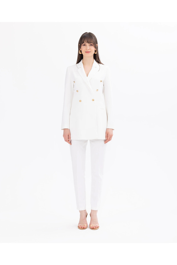 Düğmeli Bilek Boy Pantolon - 1