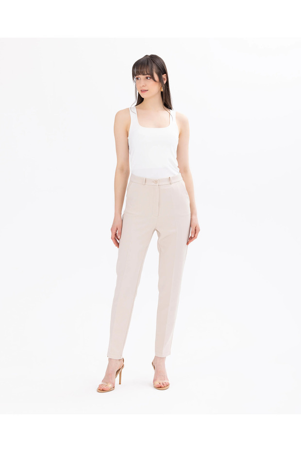 Düğmeli Bilek Boy Pantolon - 4
