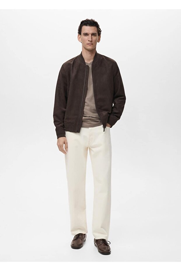 Süet görünümlü bomber ceket - 2