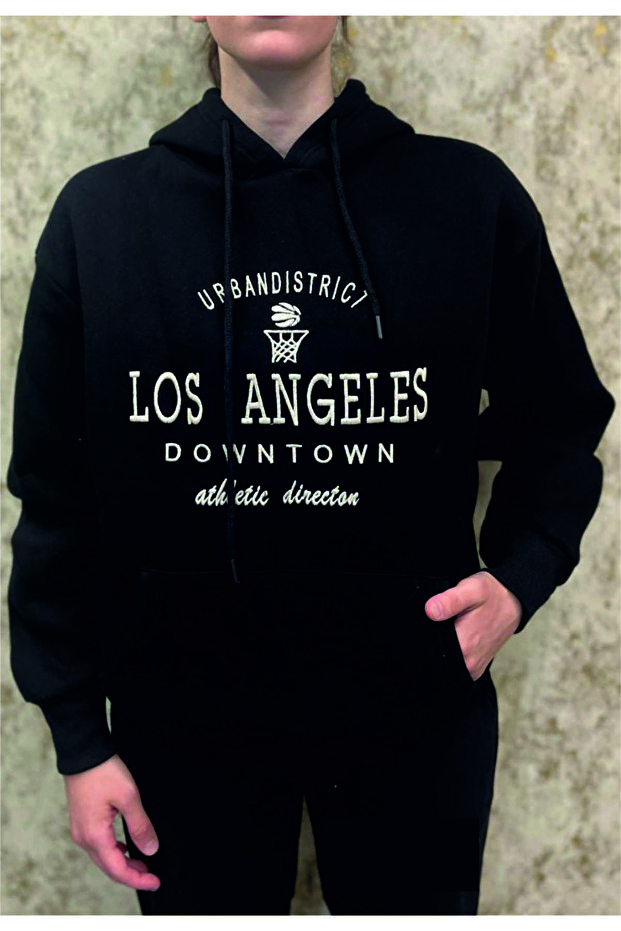 sweatshirt kapşonlu siyah