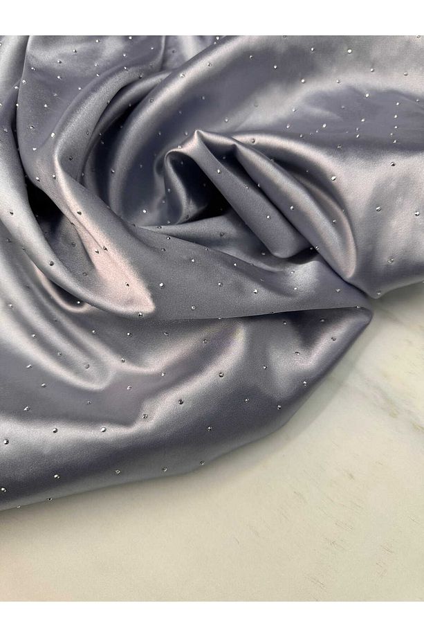 Gri Taş İşleme Saten Elbise Etek Abaya Ceket ÜRÜNÜMÜZ ADET OLARAKSATILIR 1 ADET 1 METRE - 4