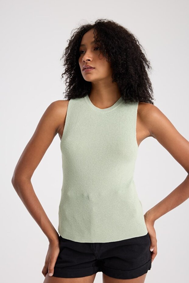 Basic Kolsuz Crop Kadın Triko - 8