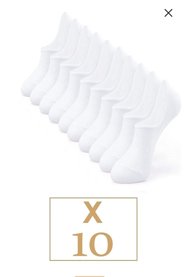 10 Pairs Unisex Cotton Stretchy and Comfortable Invisible Flat White Short Sneakers Booties Socks