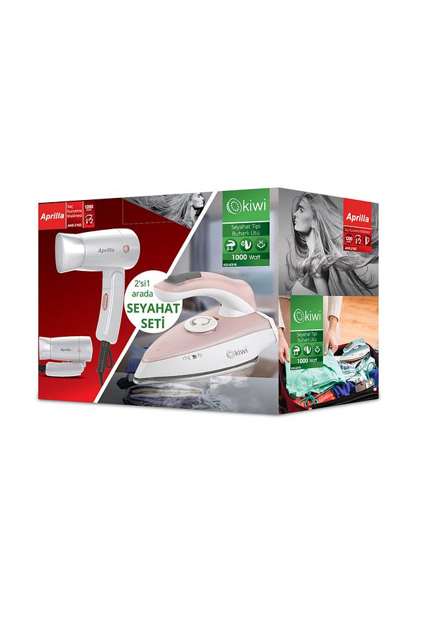 Kats-12 2'si 1 Arada Seyahat Seti Kiwi Seyehat Ütüsü Saç Kurutma Makinası - 3