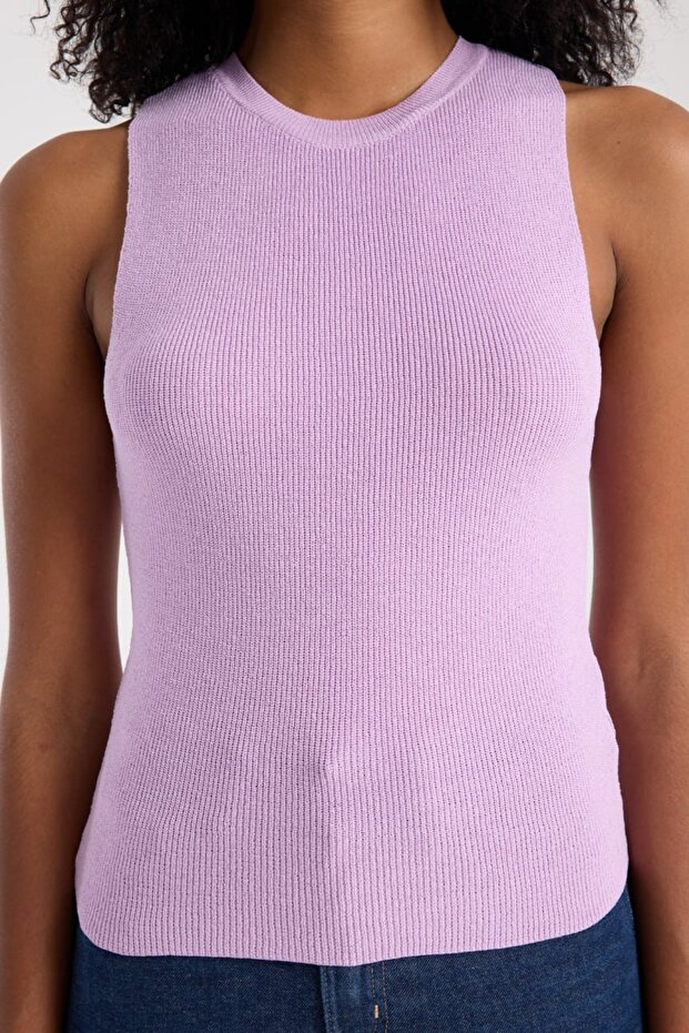 Basic Kolsuz Crop Kadın Triko - 4