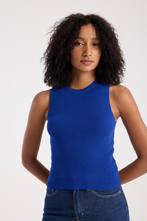 Basic Kolsuz Crop Kadın Triko - 3