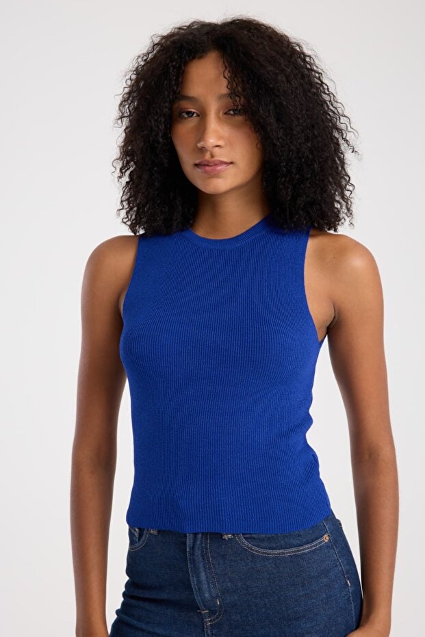 Basic Kolsuz Crop Kadın Triko - 2