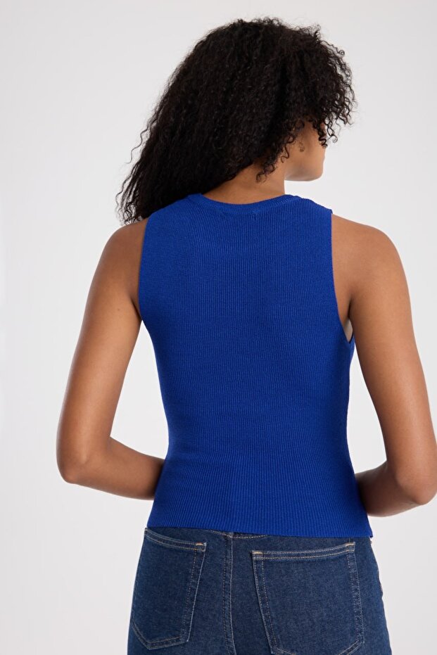 Basic Kolsuz Crop Kadın Triko - 7