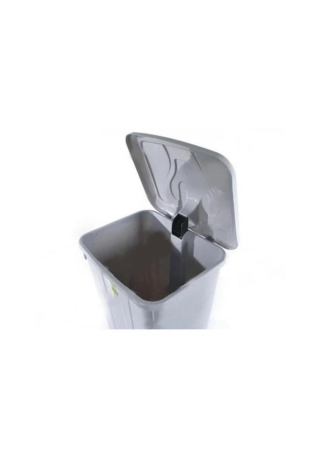 SY-4265 Kırmızı 85 lt Köşeli Pedallı Tekerlekli Çöp Kovası - 3
