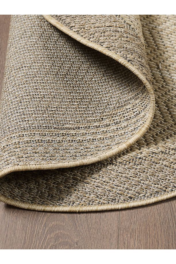 Hasır Bej Kahve Jüt Yuvarlak Dokuma Ince Halı Sisal Salon Mutfak Oturma Odası Dış Mekan Halısı Kilim - 2