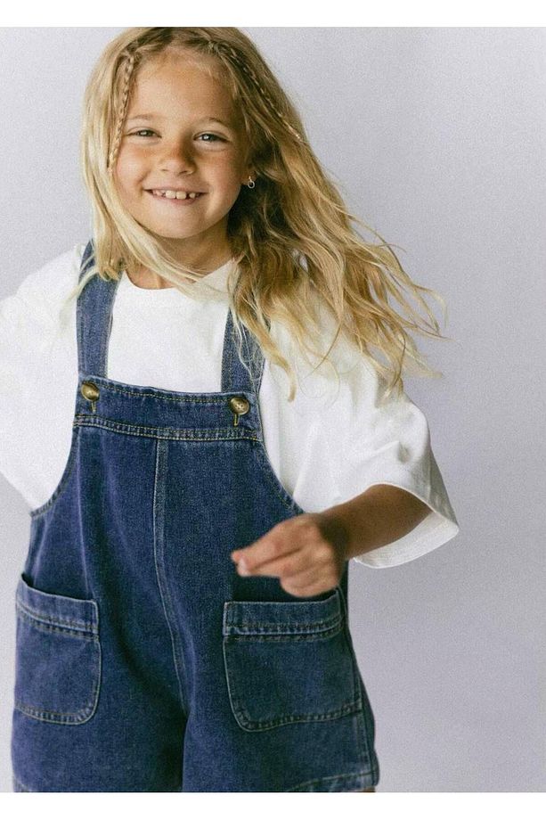 Kız Çocuk Denim Slopet Şort Takım - 2