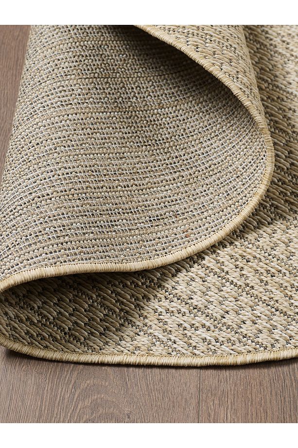 Hasır Bej Kahve Jüt Yuvarlak Dokuma Ince Halı Sisal Salon Mutfak Oturma Odası Dış Mekan Halısı Kilim - 2