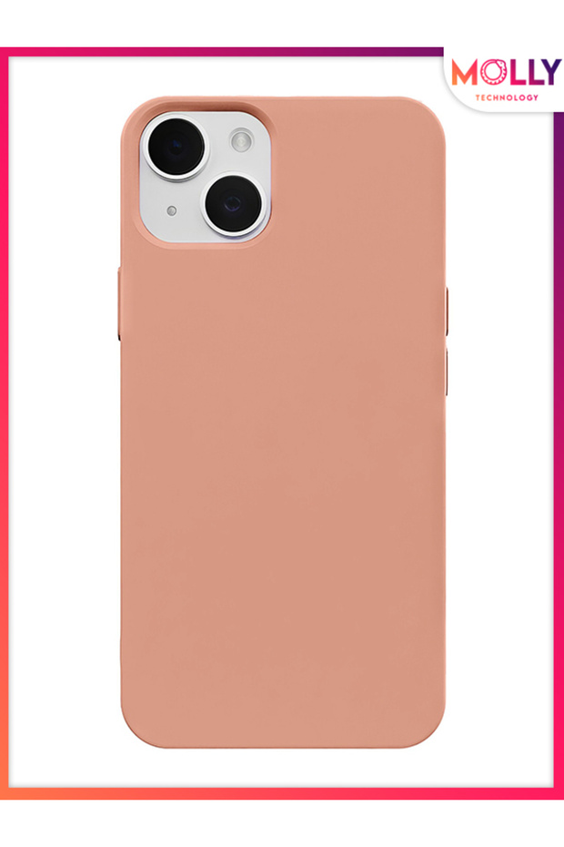 Sand Pink Liquid Inside Velvet Silicone Case for iPhone 13