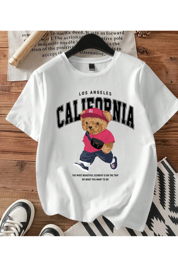 Unisex Men/Women California Bearcustom Printed Oversize Cotton T-Shirt T-Shirt
