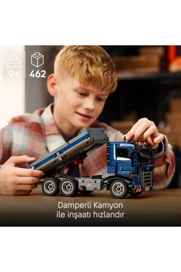 ® Technic Damperli Kamyon 42203 - 9+ Koleksiyonluk Yaratıcı Oyuncak Model Yapım Seti (462 Parça) - 6