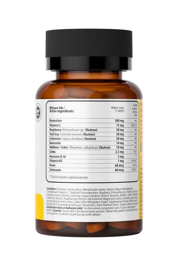 Bromelain Ananas +QUERCETİN +ZİNC + COQ-10 + VİTAMİN C SÜPER BROMELAIN FORMÜL - 3
