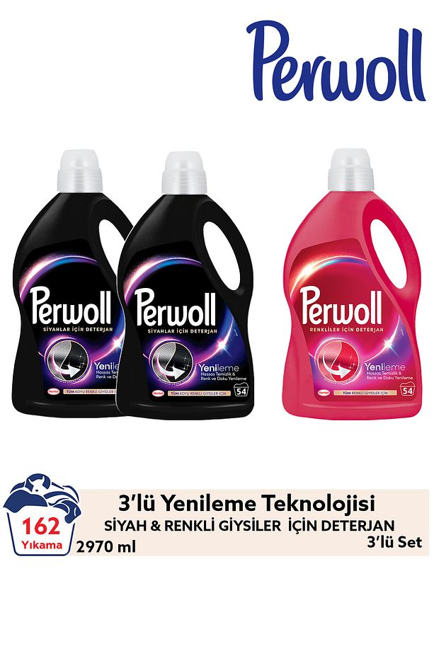 Sıvı Deterjan Yenileme Siyah 2x2.97L + Renkli 2.97L – 3'lü Set (Toplam 8.91L) - 1