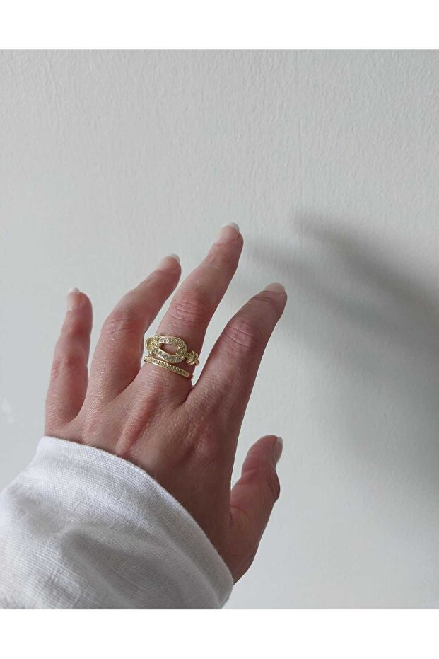 Cuby 2 Views Gold Ring - 2