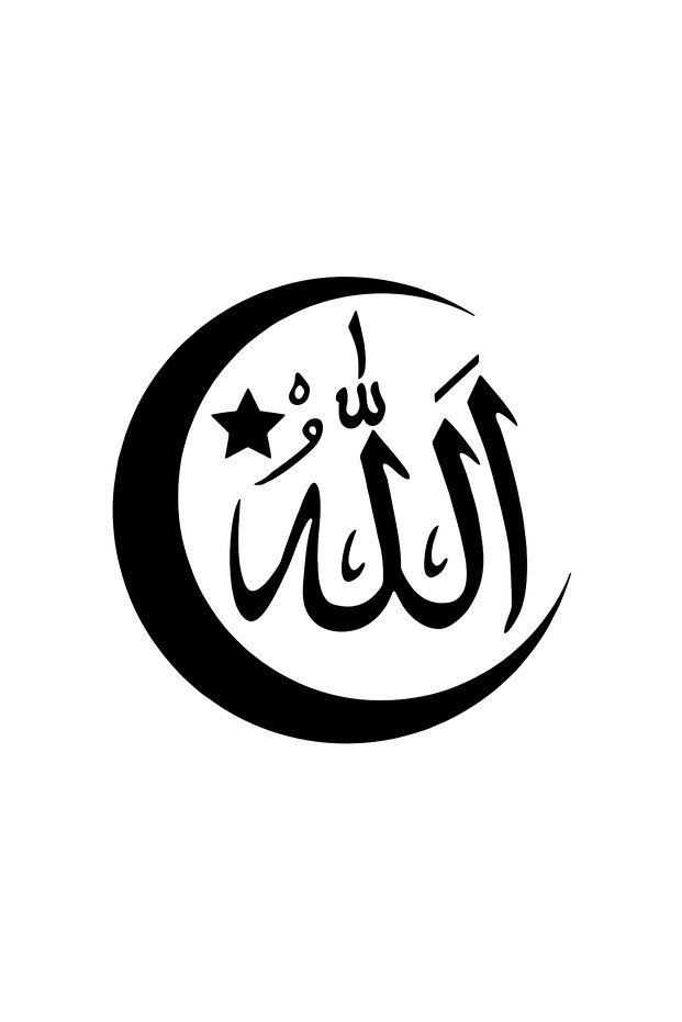 Turkish Flag and Allah Sticker 17X17 cm Black