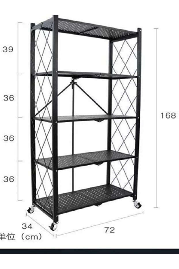 5-Tier Foldable Kitchen Storage Rack - 3