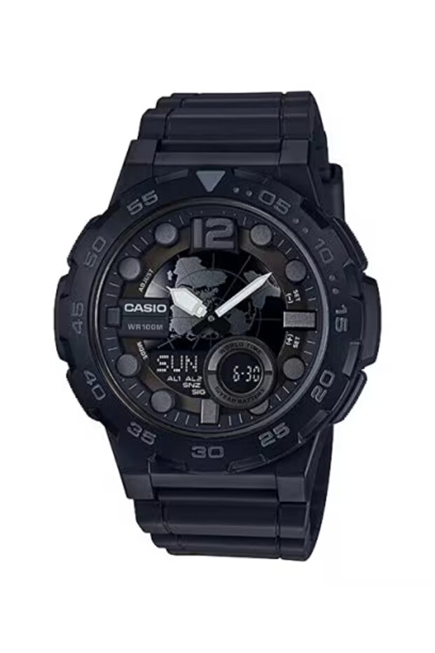 CASIO Men's Analog-Digital Black Dial Watch - AEQ-100W-1B - 1