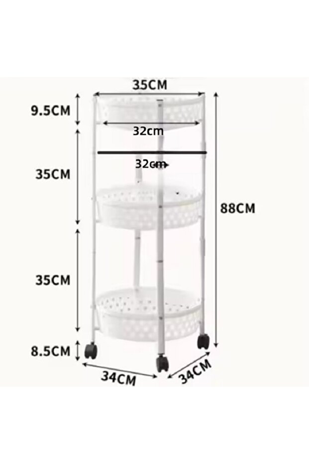 رفوف مطبخ دوارة 360 درجة، سلال تخزين الفاكهة والخضروات - 2