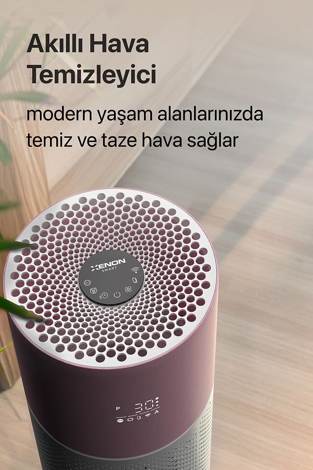 Akıllı Hava Temizleyici 70 M2 Wi-fi Mobil App Air Purifier Cadr 550m³ Karbon Hepa Filtre X7420 Pembe - 8