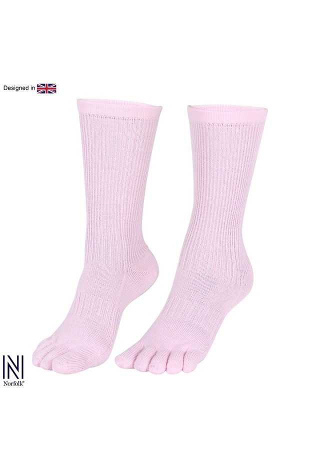 Bruges Merino Wool Prevents Fungus and Odor Toe Socks 1 Pair Pack Pink
