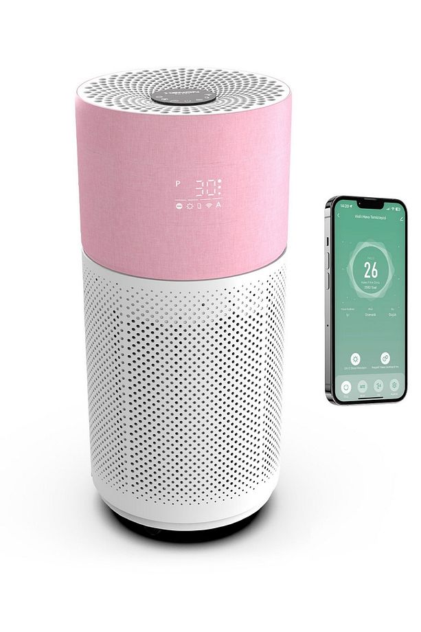 Akıllı Hava Temizleyici 70 M2 Wi-fi Mobil App Air Purifier Cadr 550m³ Karbon Hepa Filtre X7420 Pembe - 1