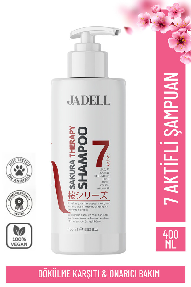 Sakura Therapy Shampoo 7Active (Sakura Flower, Biotin, Keratin, Vitamin B5) Repairing Nourishing Shampoo