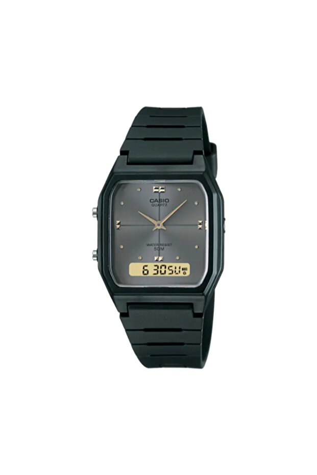 CASIO Unisex Analog-Digital Grey Dial Watch - AW-48HE-8A