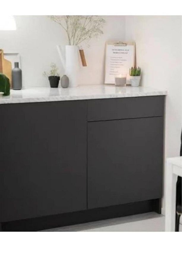 45cm x 10 Metre 1 Adet Rulo Yapışkanlı Antrasit Mutfak Duvar ve Yer Kaplama Folyosu Kağıdı - 2