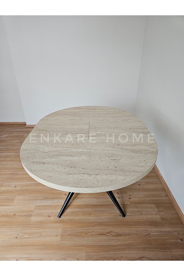 Oliva Yuvarlak Açılabilir Yemek Masası – 100x100 - 140 cm | 4-6 Kişilik | Mdf Mutfak ve Salon - 7