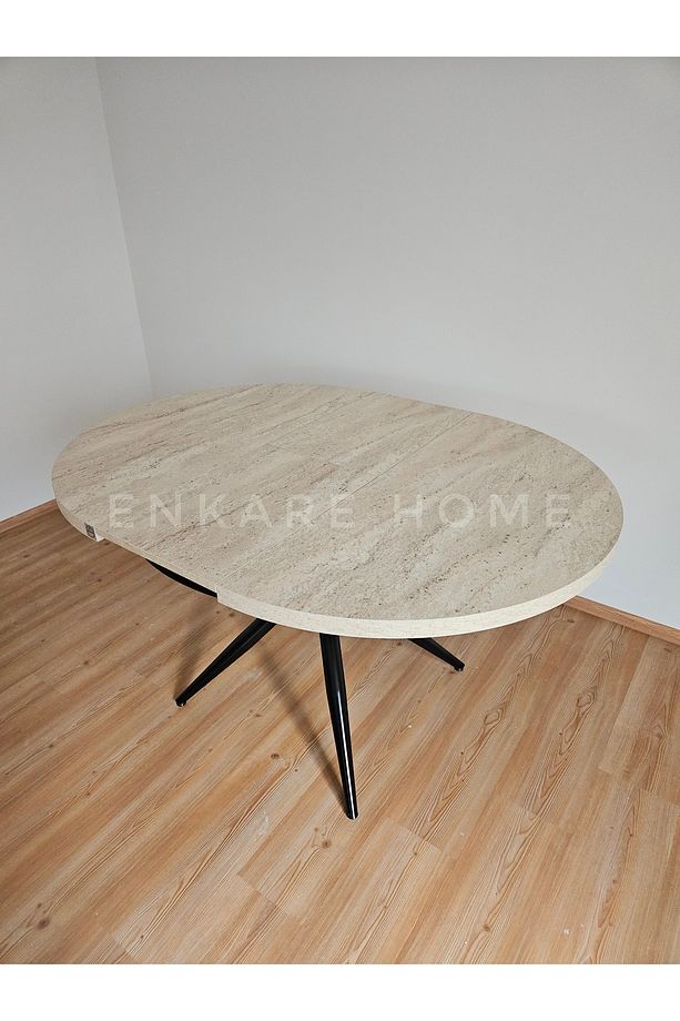 Oliva Yuvarlak Açılabilir Yemek Masası – 100x100 - 140 cm | 4-6 Kişilik | Mdf Mutfak ve Salon - 4