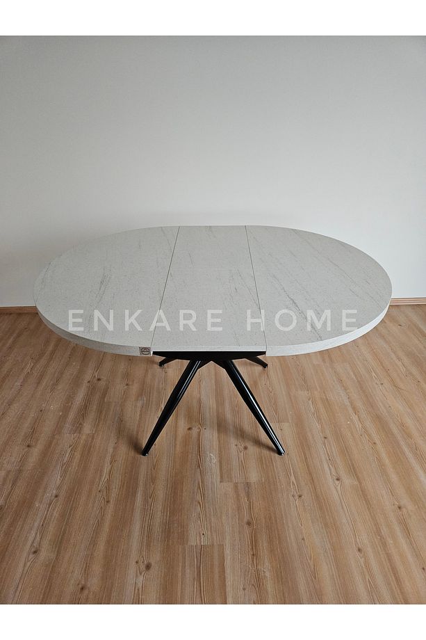 Oliva Yuvarlak Açılabilir Yemek Masası – 100x100 - 140 cm | 4-6 Kişilik | Mdf Mutfak ve Salon - 8