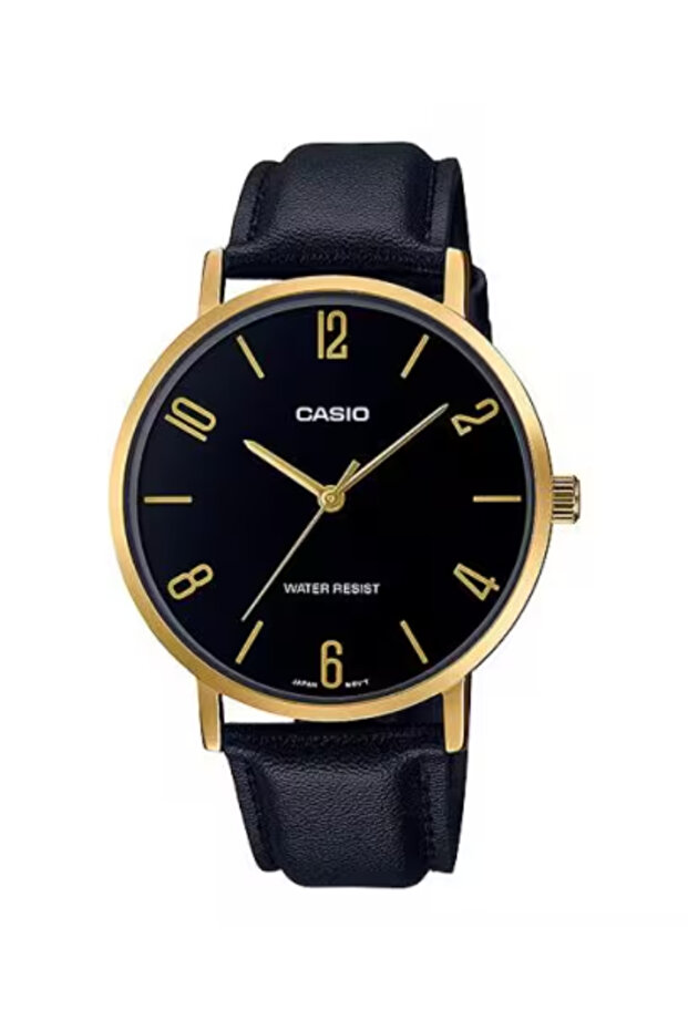 ساعة كاسيو للرجال بمينا أسود تناظري - MTP-VT01GL-1B2UDF - 1