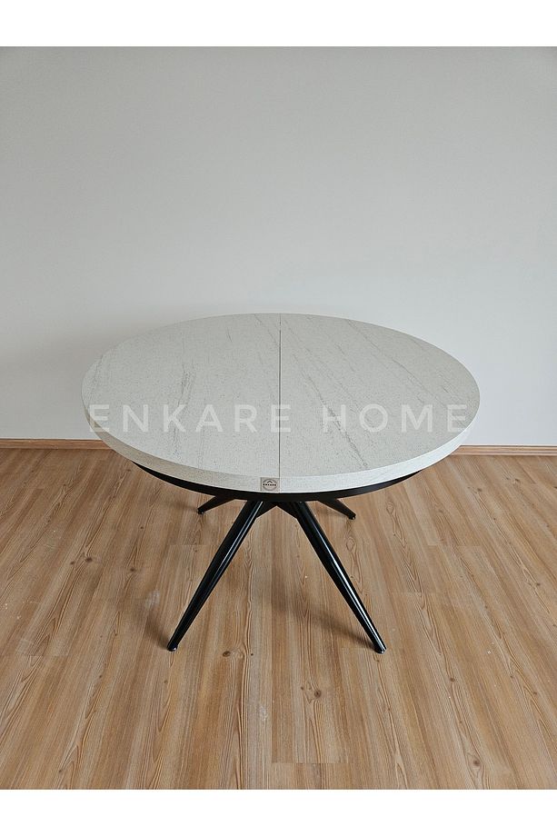 Oliva Yuvarlak Açılabilir Yemek Masası – 100x100 - 140 cm | 4-6 Kişilik | Mdf Mutfak ve Salon - 2