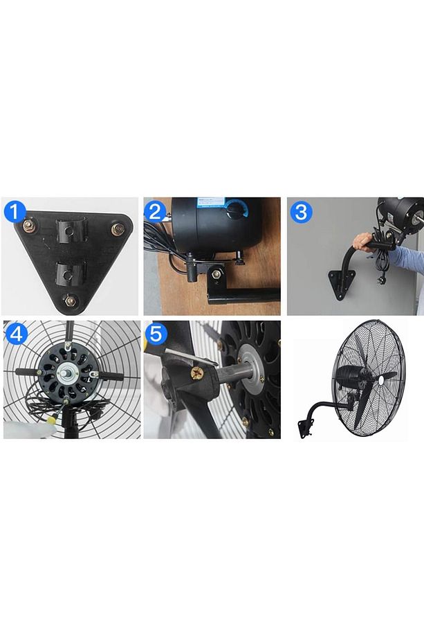 30" Vantilatör 200W Duvar Tipi Sanayi Tipi Endüstriyel Kablolu ve Uzaktan Kumandalı (75cm Çap) - 7